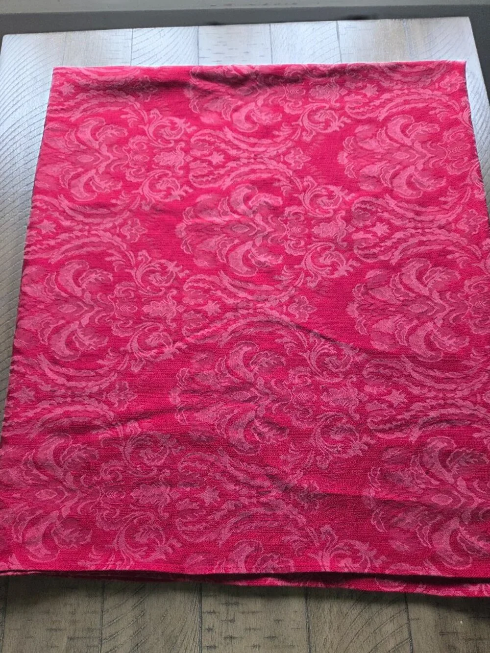 Red Tablecloth + 8 Dinner Napkins - Damask Cloth TC= 96x55 Rectangle
